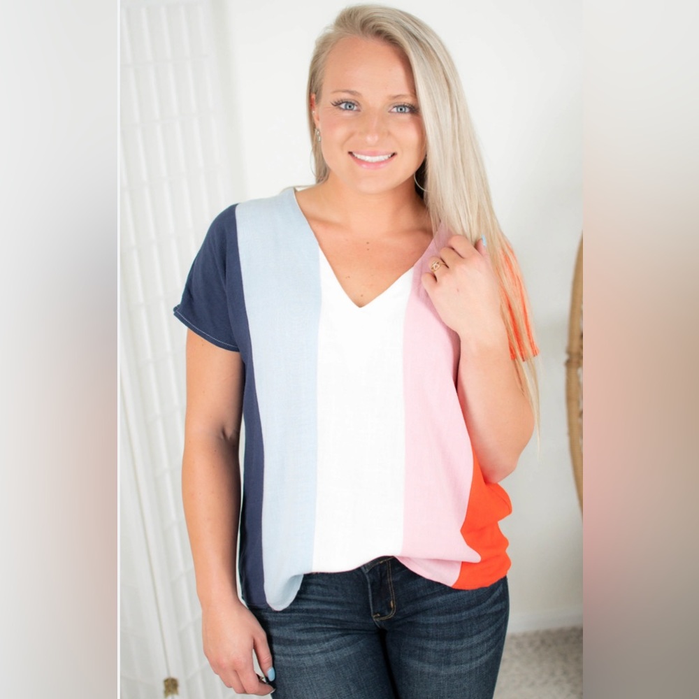 Entro Color Block Top - Large - Linen - Picture 7 of 7